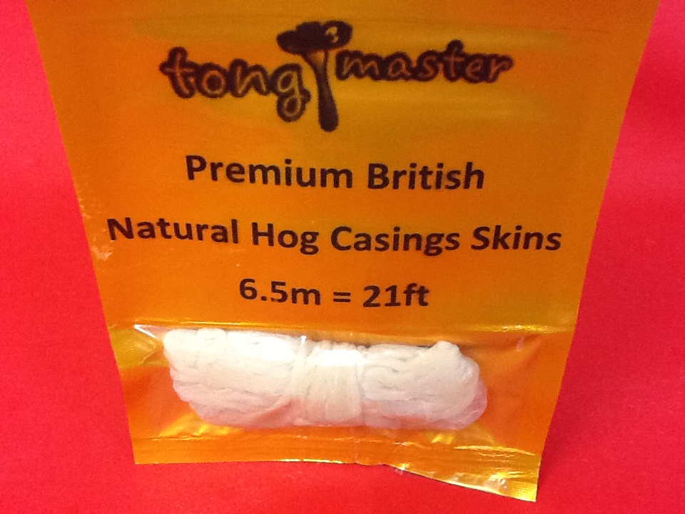 British Natural Skins Hog Casings 34/38 6.5m over 21ft ( fill 5 - 6kgs per pack)